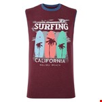 KAM Surfing California Sleeveless Tee - burgundy marle